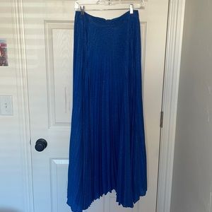 Blue Alice and Olivia pleated floor length skirt. Basically brand new.